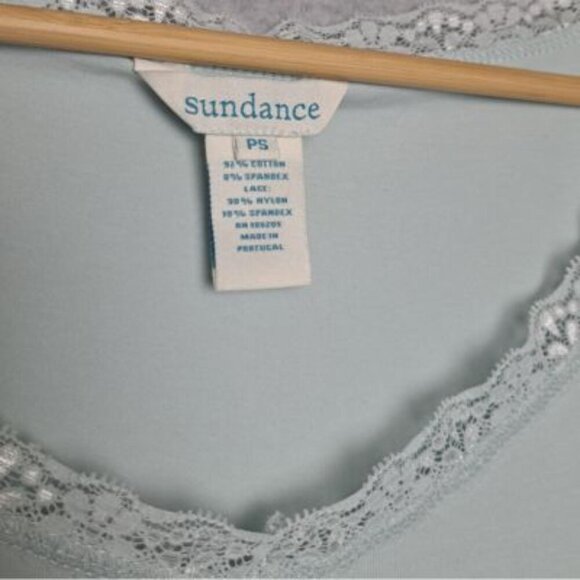 Sundance Elan Lace Trim Cotton Blend Tank Top - Picture 4 of 4